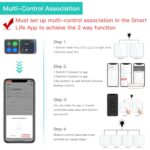 Comutator de lumină inteligent BSEED, compatibil cu Alexa și Google Home, comutator tactil WiFi 1 bandă 1 cale, control în 2 căi sau în mai multe căi prin aplicația SmartLife,