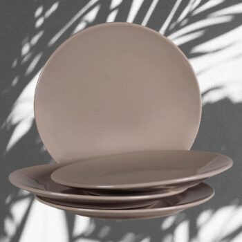 Bucură-te de Eleganța Crem Latte: Set 4 farfurii desert Crem Latte