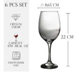 Set 6 pahare cu picior din sticla de 470 ml, Cesiro