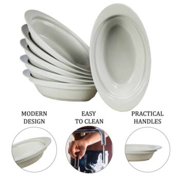 Set 6 vase termorezistente 18x12x5 cm, Alb