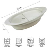 Vas termorezistent Alb, 18x12x5 cm,