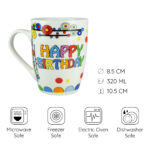 Cana 320 ml Alb, cu design happy birthday