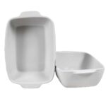 Set 2 vase termorezistente 22x16x7 cm Alb