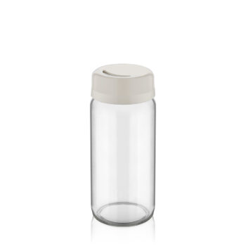 Solnita din sticla, cu capac din plastic, Qlux C00155