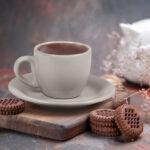 Set 6 cesti cu farfurie pentru expresso Gri Argintiu Mat 80 ml