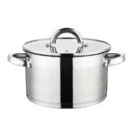 Cratita din inox, compatibila cu plita cu inductie, cu capac din sticla, 24 cm, 5.70 l, Grunberg GR7024