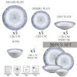 Set farfurii 20 piese, 5 persoane - Ensemble Laguna di Lusso - Set Veselă Italiană Porțelan