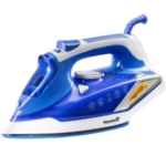 Fier de calcat Hausberg HB-7880BL, 2300W, Talpa cu invelis ceramic, rezervor apa 400ml, Alb/Albastru