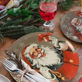 Set farfurii 18 piese, pentru 6 persoane, Santa Claus, Cesiro, Multicolor