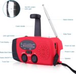 Radio meteorologic de urgență cu manivelă solară, radio portabil NOAA/AM/FM cu lanternă cu 3 LED-uri 2000 mAh Power Bank încărcător pentru telefon mobil