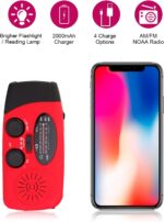 Radio meteorologic de urgență cu manivelă solară, radio portabil NOAA/AM/FM cu lanternă cu 3 LED-uri 2000 mAh Power Bank încărcător pentru telefon mobil