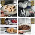 Mese de Neuitat cu Setul pentru 6 persoane 73 piese, Alb Ivoire cu verde deschis