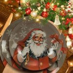 Set farfurii 18 piese, pentru 6 persoane, Santa Claus, Cesiro, Multicolor