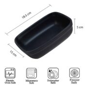 Vas termorezistent Gri inchis Mat, 18.5x15x5 cm