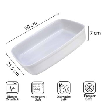 Vas termorezistent Alb 30x21.5x7 cm