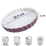 Vas termorezistent 26.5 x 4.5 cm Alb/Mov