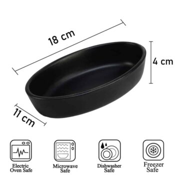 Vas termorezistent 18 X 11 X 4 cm, Negru
