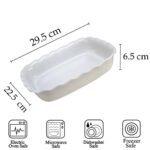 Vas termorezistent 29.5 x 22.5 x 6.5 cm, Alb