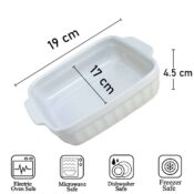 Vas termorezistent 19 x 17 x 4.5 cm, Alb