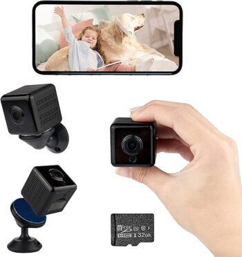 Merclix Mini Cameră 4K HD Cameră de supraveghere Cameră WiFi de interior Transmisie în direct Aplicație pentru telefon mobil cu baterie SIM Card WiFi Stocare în cloud Senzor de mișcare Cameră de vedere nocturnă pentru animale de companie