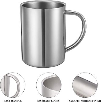 Set 5 Căni din inox, cu pereti dubli, 200 ml, Grunberg ICI200