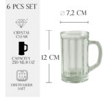 Set 6 halbe de bere, 250 ml, Transparent