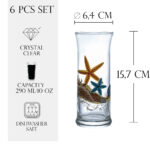 Set 6 pahare din sticla decorate de 290 ml, Cesiro