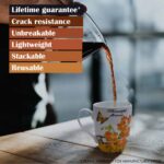 Set 6 cesti Albe, 310 ml, cu flori galbene