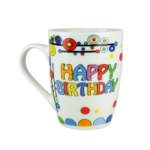 Cana 320 ml Alb, cu design happy birthday