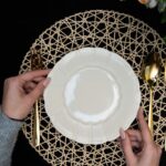 Set farfurii 18 piese, pentru 6 persoane, Ice, Cesiro, Crem Deschis