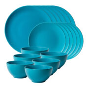 Set farfurii 18 piese, pentru 6 persoane, Lagoon, Cesiro, Albastru Mat