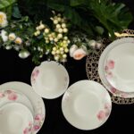 Set farfurii 24 piese, pentru 8 persoane, Cesiro, Ivoire cu orhidee