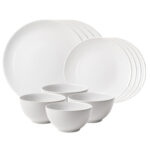 Set farfurii 12 piese, pentru 4 persoane, North Pole, Cesiro, Alb Arctic Lucios