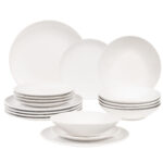 Set farfurii 18 piese, pentru 6 persoane, North Pole, Cesiro, Alb Arctic Lucios