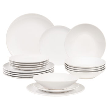 Set farfurii 18 piese, pentru 6 persoane, North Pole, Cesiro, Alb Arctic Lucios Set farfurii 18 piese, pentru 6 persoane, North Pole, Cesiro, Alb Arctic Lucios