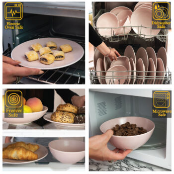 Set Complet de Bucatarie in Roz Mat, pentru 6 persoane, 73 piese!