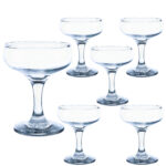 Set 6 pahare de 155 ml cu picior din sticla, Cesiro