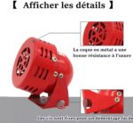 Fafeicy MS-190 Sirenă electrică 220V 120DB, sunet industrial electric, protecție împotriva furtului, sirenă acţionată cu motor, corn metal, alarmă industrială pentru barcă pentru fabrică, construcții, dispozitiv de defecțiune rutieră
