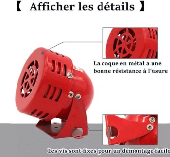 Fafeicy MS-190 Sirenă electrică 220V 120DB, sunet industrial electric, protecție împotriva furtului, sirenă acţionată cu motor, corn metal, alarmă industrială pentru barcă pentru fabrică, construcții, dispozitiv de defecțiune rutieră