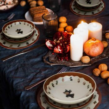 Set farfurii 18 piese, pentru 6 persoane, Christmas Time, Cesiro, Multicolor