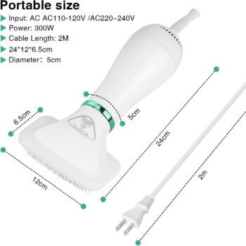 Ownpets Uscător de păr pentru animale de companie,uscator portabil silențioas pentru îngrijirea animalelor de companie, cu perie, temperatură reglabilă și prosop cu uscare rapidă, 1 buc