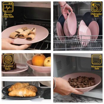 Set farfurii 18 piese, pentru 6 persoane, Ash, Cesiro, Gri/Roz