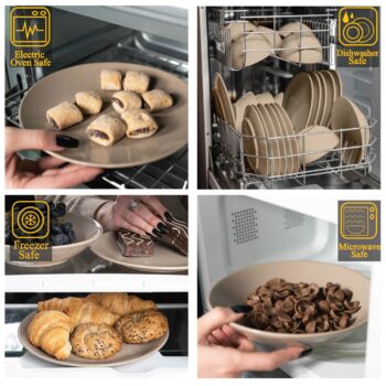 Set farfurii 12 piese, pentru 4 persoane, Coffee Brown, Cesiro, Maro