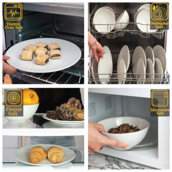 Set farfurii 18 piese, pentru 6 persoane, Snow, Cesiro, Alb Arctic Mat