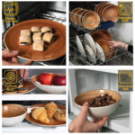 Set farfurii 16 piese, pentru 4 persoane, Earth, Cesiro, Alb Ivoire cu maro