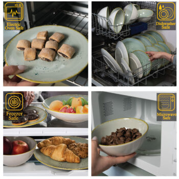 Set farfurii 18 piese, pentru 6 persoane, Light Pistachio, Cesiro, Verde Pastel Lucios