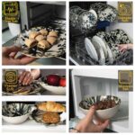 Set farfurii 24 piese, pentru 6 persoane, Hawaii, Cesiro, Alb Ivoire cu frunze negre