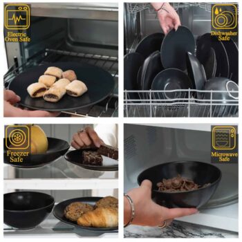 Set farfurii 16 piese, pentru 4 persoane, Anthracite, Cesiro, Gri Mat