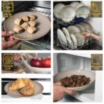 Set farfurii 18 piese, pentru 6 persoane, Shell, Cesiro, Crem deschis cu margine maro