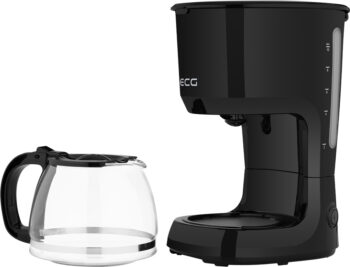 Cafetiera ECG KP 2116 Easy, 750 W, 1.25 L, 10 cesti, bol din sticla, filtru permanent